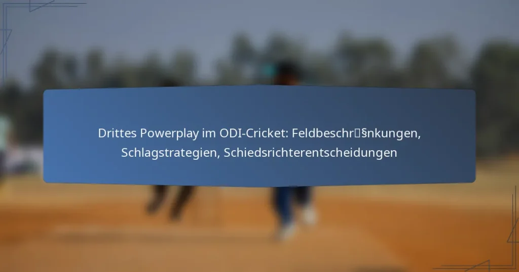 Drittes Powerplay im ODI-Cricket: Feldbeschränkungen, Schlagstrategien, Schiedsrichterentscheidungen