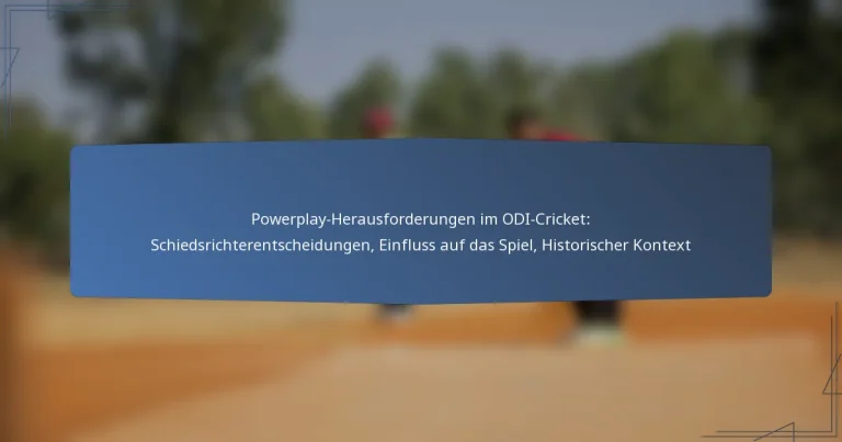 Powerplay-Herausforderungen im ODI-Cricket: Schiedsrichterentscheidungen, Einfluss auf das Spiel, Historischer Kontext