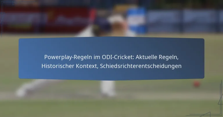 Powerplay-Regeln im ODI-Cricket: Aktuelle Regeln, Historischer Kontext, Schiedsrichterentscheidungen