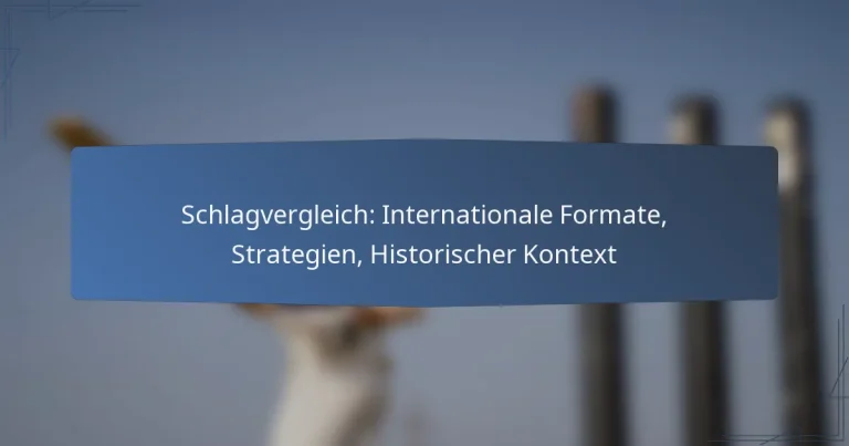 Schlagvergleich: Internationale Formate, Strategien, Historischer Kontext
